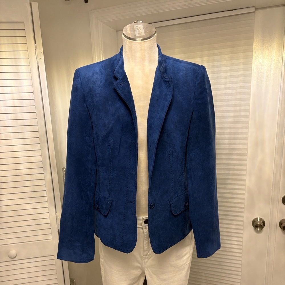 Women's Royal Blue Suede Jacket Medium